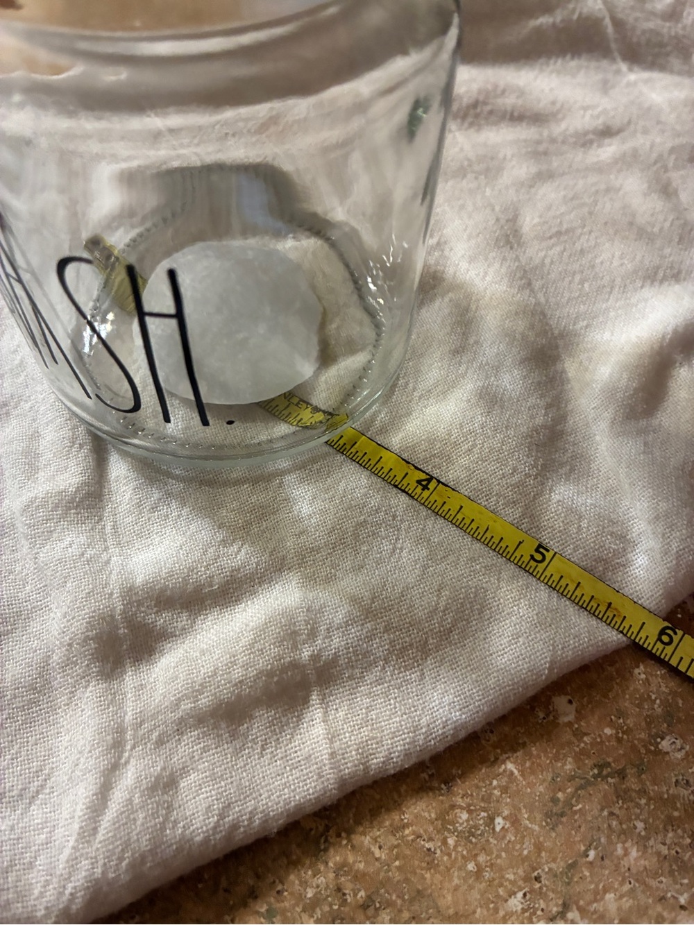 Rae Dunn STASH Clear Glass Storage Jar with lid - Picture 11 of 11